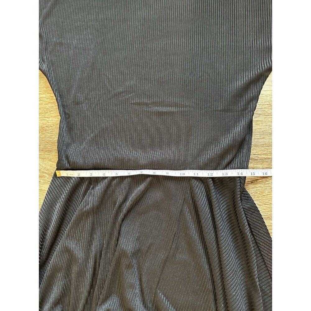 Free People NWT Ribbed Maxi Long Sleeve Black High Low Dress Size Large - Picture 5 of 8